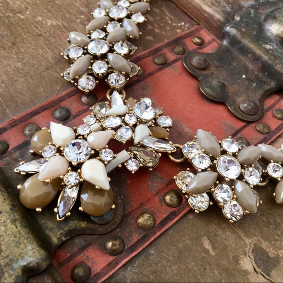 J. Crew Statement Necklace Rhinestone Neutrals - Picture 5 of 5